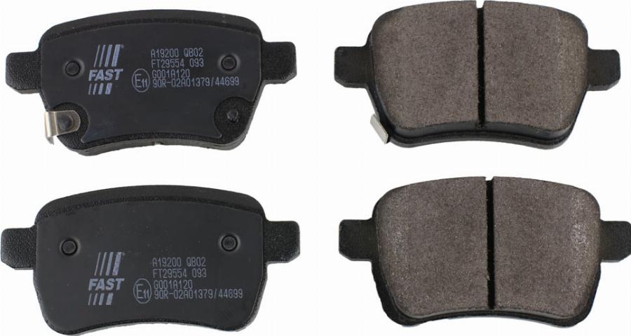 Fast FT29554 - Тормозные колодки, дисковые, комплект abcparts.ee