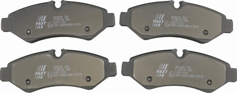 Fast FT29579 - Тормозные колодки, дисковые, комплект abcparts.ee