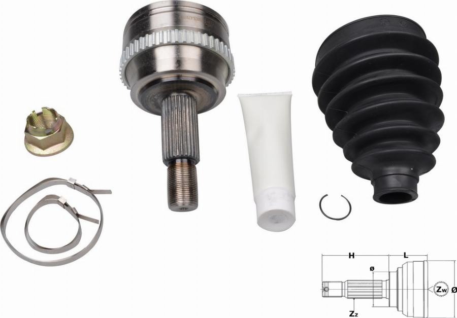 Fast FT25092K - Комплект ШРУСа, приводной вал, шарнир abcparts.ee