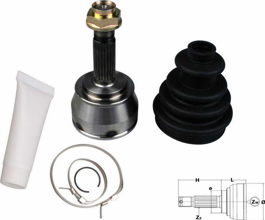 Fast FT25065K - Комплект ШРУСа, приводной вал, шарнир abcparts.ee