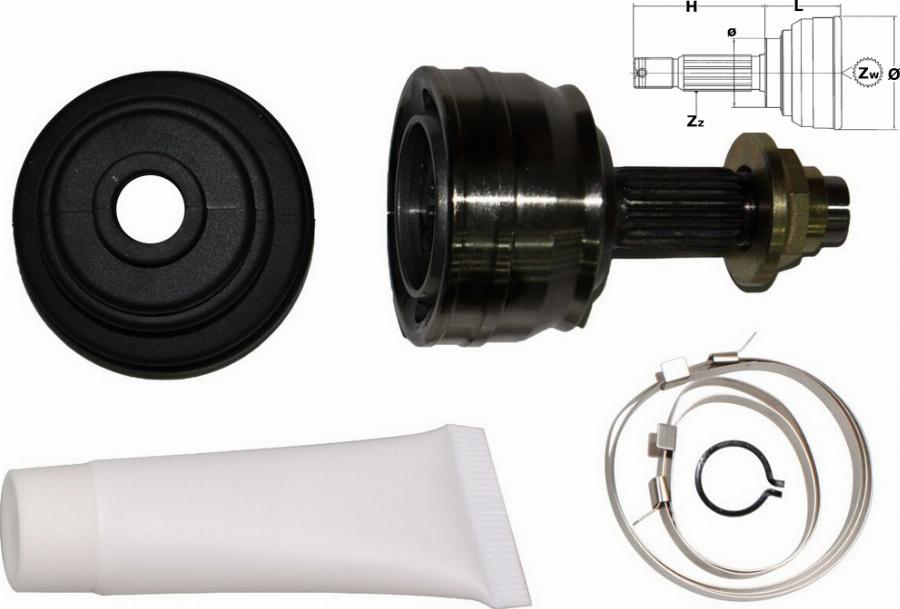 Fast FT25004K - Комплект ШРУСа, приводной вал, шарнир abcparts.ee