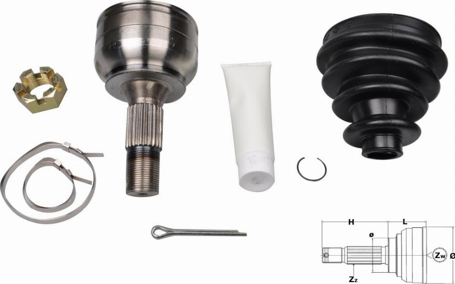 Fast FT25087K - Комплект ШРУСа, приводной вал, шарнир abcparts.ee