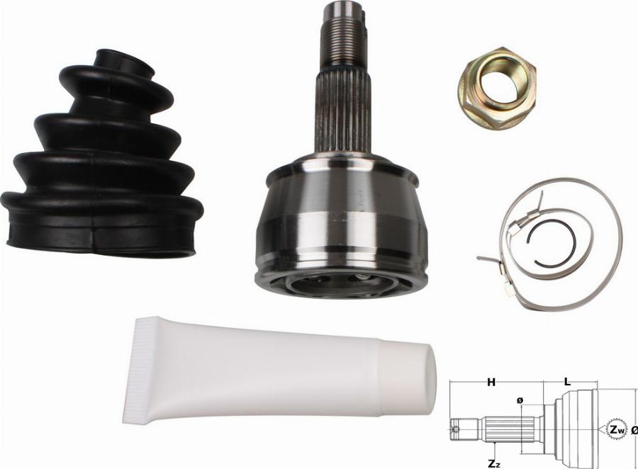 Fast FT25073K - Комплект ШРУСа, приводной вал, шарнир abcparts.ee