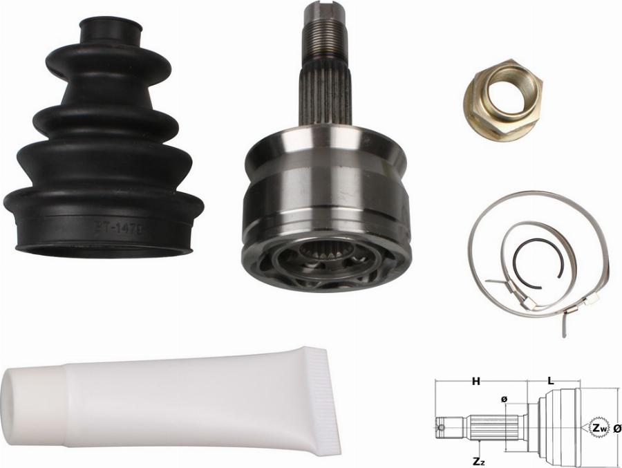 Fast FT25077K - Комплект ШРУСа, приводной вал, шарнир abcparts.ee