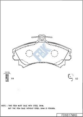 FBK FD6817MAS - Тормозные колодки, дисковые, комплект abcparts.ee