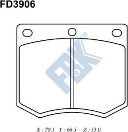 FBK FD3906 - Тормозные колодки, дисковые, комплект abcparts.ee