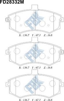 FBK FD28332M - Тормозные колодки, дисковые, комплект abcparts.ee