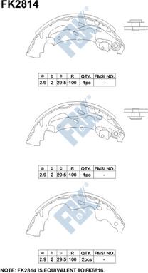 FBK FK2814 - Комплект тормозных колодок, барабанные abcparts.ee