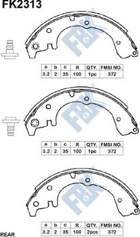 FBK FK2313 - Комплект тормозных колодок, барабанные abcparts.ee