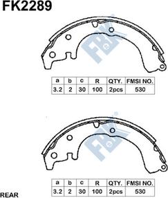FBK FK2289 - Комплект тормозных колодок, барабанные abcparts.ee