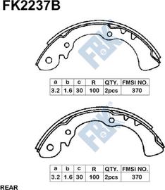FBK FK2237B - Комплект тормозных колодок, барабанные abcparts.ee