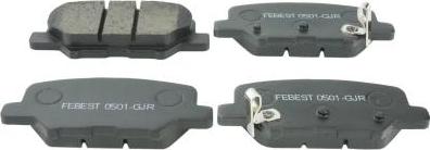 Febest 0501-GJR - Тормозные колодки, дисковые, комплект abcparts.ee