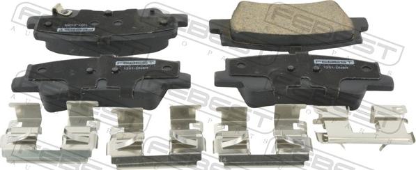 Febest 1201-DN8R - Тормозные колодки, дисковые, комплект abcparts.ee