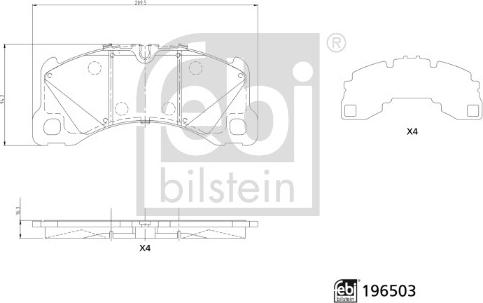 FEBI Bilstein 196503 - Тормозные колодки, дисковые, комплект abcparts.ee