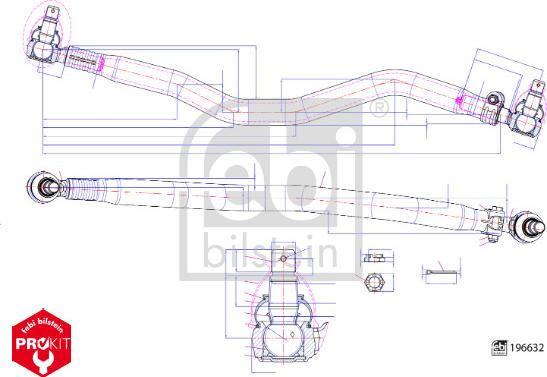 FEBI Bilstein 196632 - Продольная рулевая штанга, тяга abcparts.ee