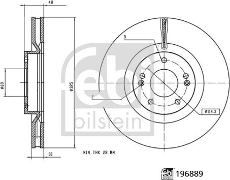 FEBI Bilstein 196889 - Тормозной диск abcparts.ee