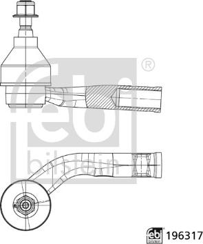 FEBI Bilstein 196317 - Наконечник рулевой тяги, шарнир abcparts.ee