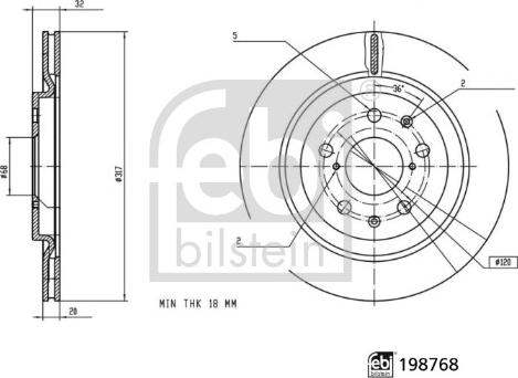 FEBI Bilstein 198768 - Тормозной диск abcparts.ee