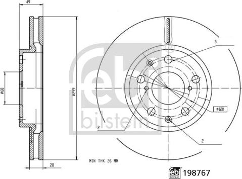 FEBI Bilstein 198767 - Тормозной диск abcparts.ee