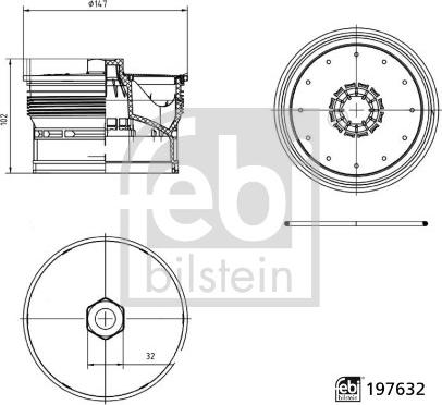 Febi Bilstein 197632 - Крышка, корпус масляного фильтра abcparts.ee