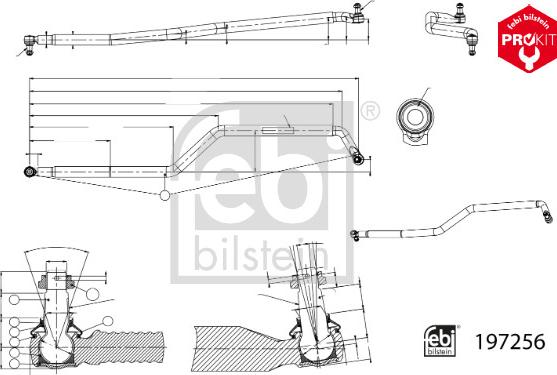 Febi Bilstein 197256 - Продольная рулевая штанга, тяга abcparts.ee