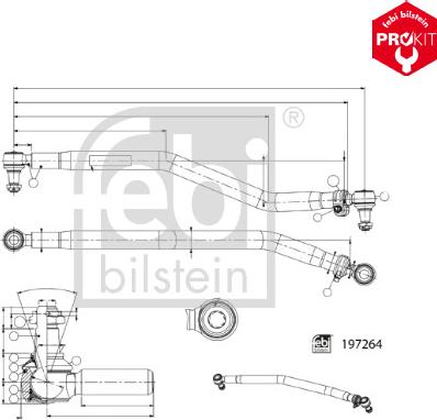 Febi Bilstein 197264 - Продольная рулевая штанга, тяга abcparts.ee