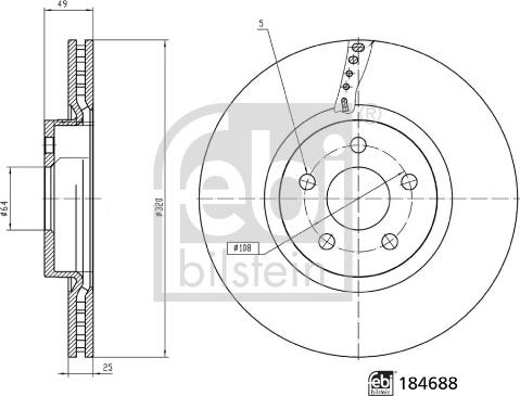 FEBI Bilstein 184688 - Тормозной диск abcparts.ee