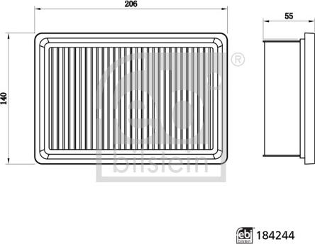 Febi Bilstein 184244 - Воздушный фильтр двигателя abcparts.ee