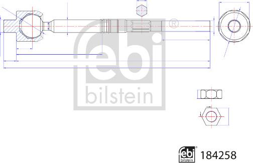 Febi Bilstein 184258 - Осевой шарнир рулевой тяги, внутренний abcparts.ee
