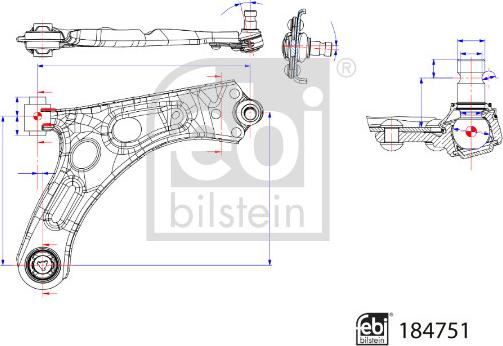 Febi Bilstein 184751 - Рычаг подвески колеса abcparts.ee
