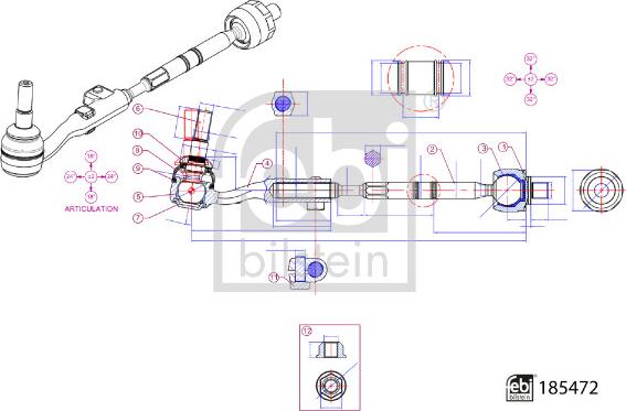FEBI Bilstein 185472 - Рулевая тяга abcparts.ee