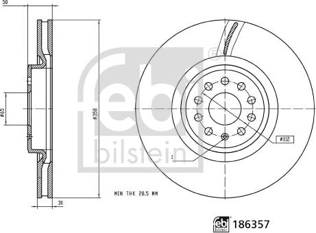 FEBI Bilstein 186357 - Тормозной диск abcparts.ee