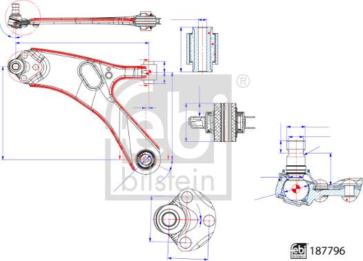 FEBI Bilstein 187796 - Рычаг подвески колеса abcparts.ee