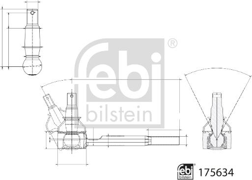 FEBI Bilstein 175634 - Наконечник рулевой тяги, шарнир abcparts.ee