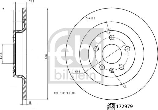 FEBI Bilstein 172979 - Тормозной диск abcparts.ee