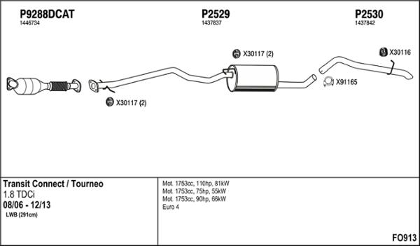 Fenno FO913 - Система выпуска ОГ abcparts.ee