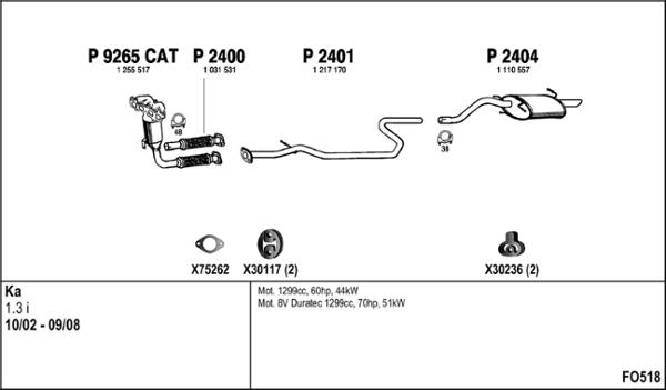 Fenno FO518 - Система выпуска ОГ abcparts.ee