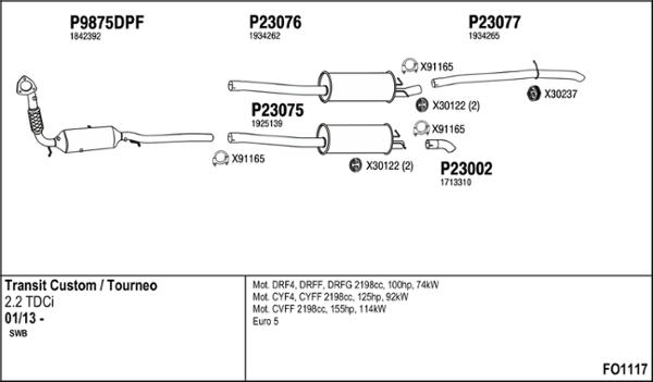 Fenno FO1117 - Система выпуска ОГ abcparts.ee