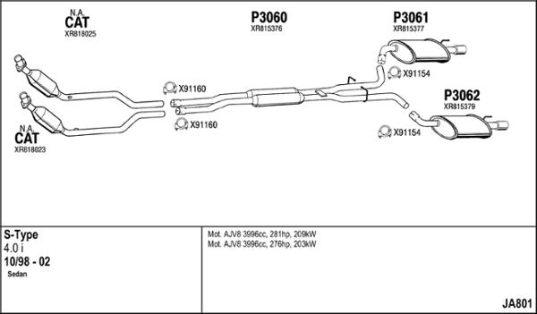 Fenno JA801 - Система выпуска ОГ abcparts.ee
