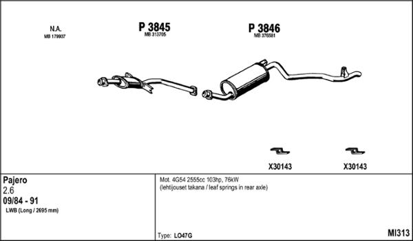 Fenno MI313 - Система выпуска ОГ abcparts.ee