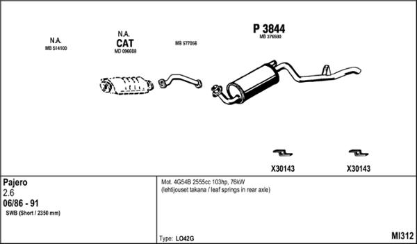 Fenno MI312 - Система выпуска ОГ abcparts.ee