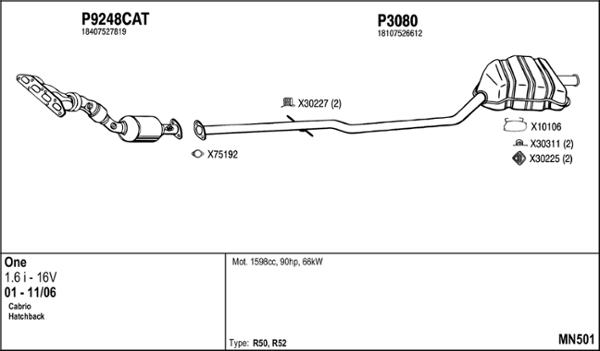 Fenno MN501 - Система выпуска ОГ abcparts.ee