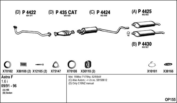 Fenno OP155 - Система выпуска ОГ abcparts.ee