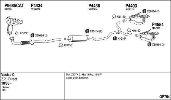 Fenno OP764 - Система выпуска ОГ abcparts.ee