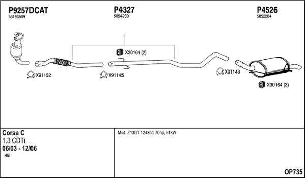 Fenno OP735 - Система выпуска ОГ abcparts.ee