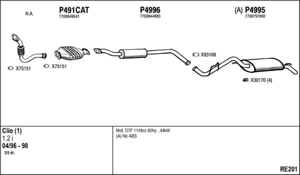 Fenno RE201 - Система выпуска ОГ abcparts.ee