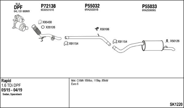 Fenno SK1220 - Система выпуска ОГ abcparts.ee