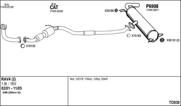 Fenno TO930 - Система выпуска ОГ abcparts.ee