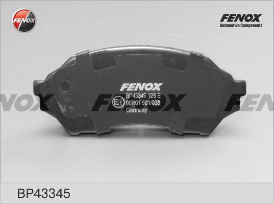 Fenox BP43345 - Тормозные колодки, дисковые, комплект abcparts.ee