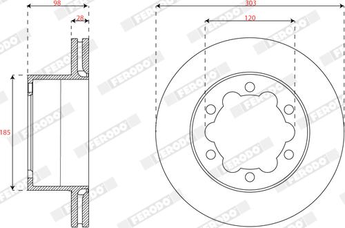 Ferodo DDF3105C-1 - Тормозной диск abcparts.ee